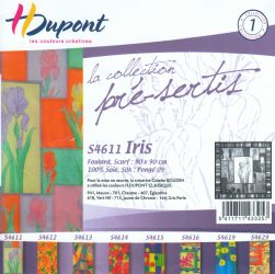 Selyemkendő |  90x90cm | Előkontúrozott | Iris | DUS4611 |  H.Dupont.